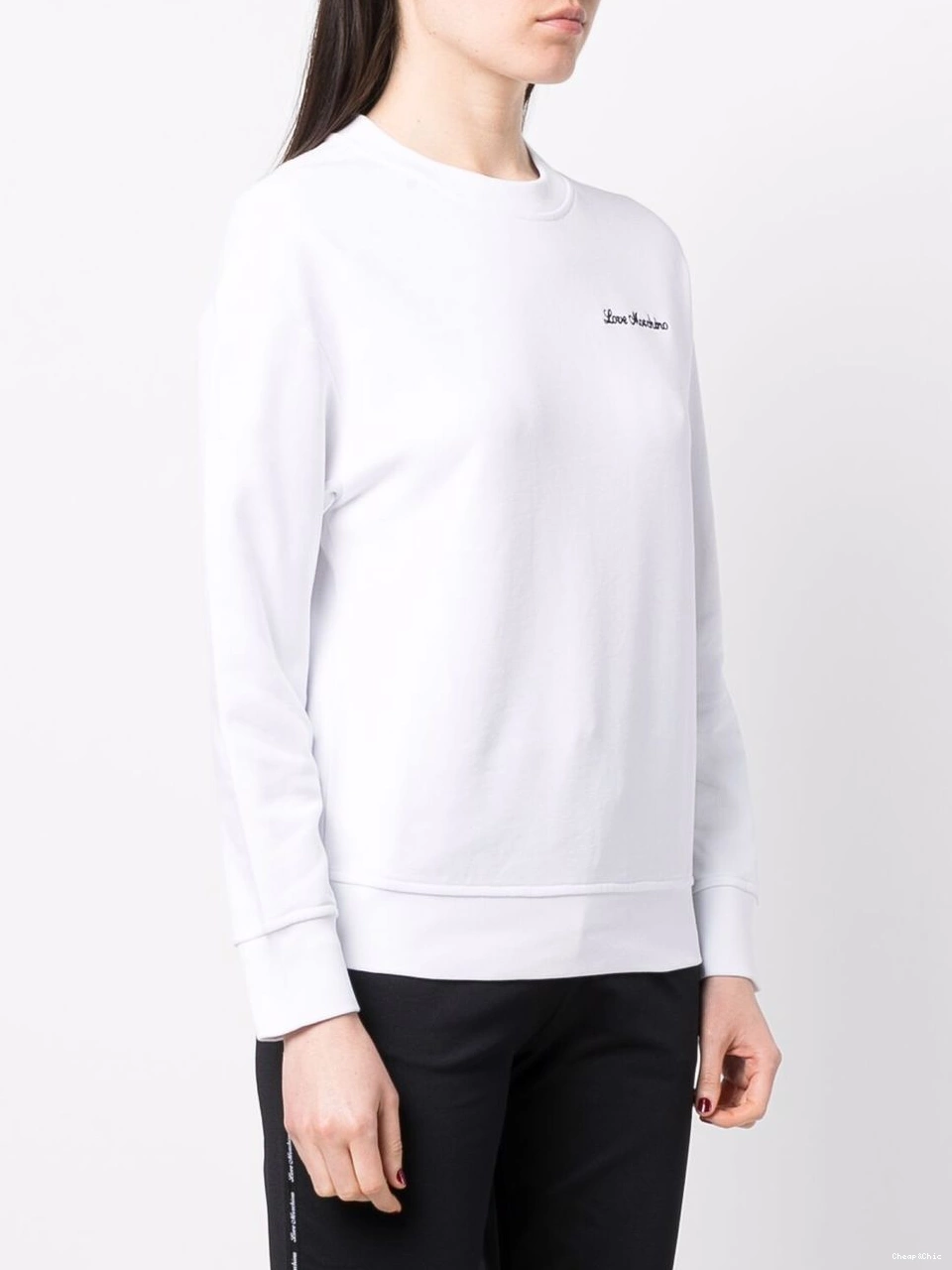 Affordable Moschino neck crew sweatshirt Women heart-detail Love 0425